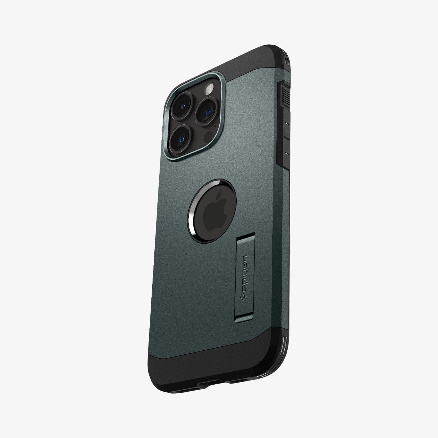  ACS06735 - iPhone 15 Pro Case Tough Armor (MagFit) in abyss green showing the back and partial side