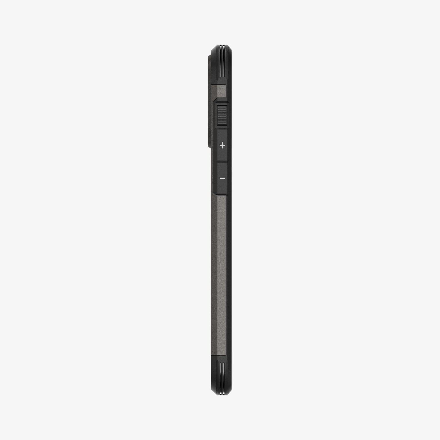 ACS06732 - iPhone 15 Pro Case Tough Armor (MagFit) in gunmetal showing the side