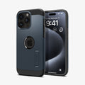 ACS06734 - iPhone 15 Pro Case Tough Armor (MagFit) in metal slate showing the back and front