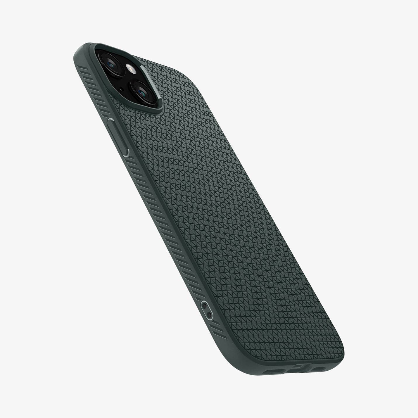 ACS06792 - iPhone 15 Case Liquid Air in abyss green showing the back and side
