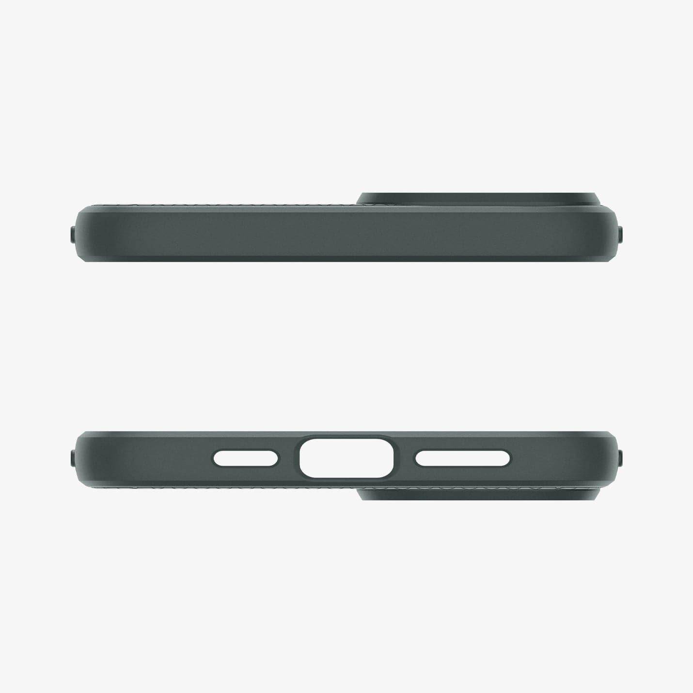ACS06792 - iPhone 15 Case Liquid Air in abyss green showing the top and bottom