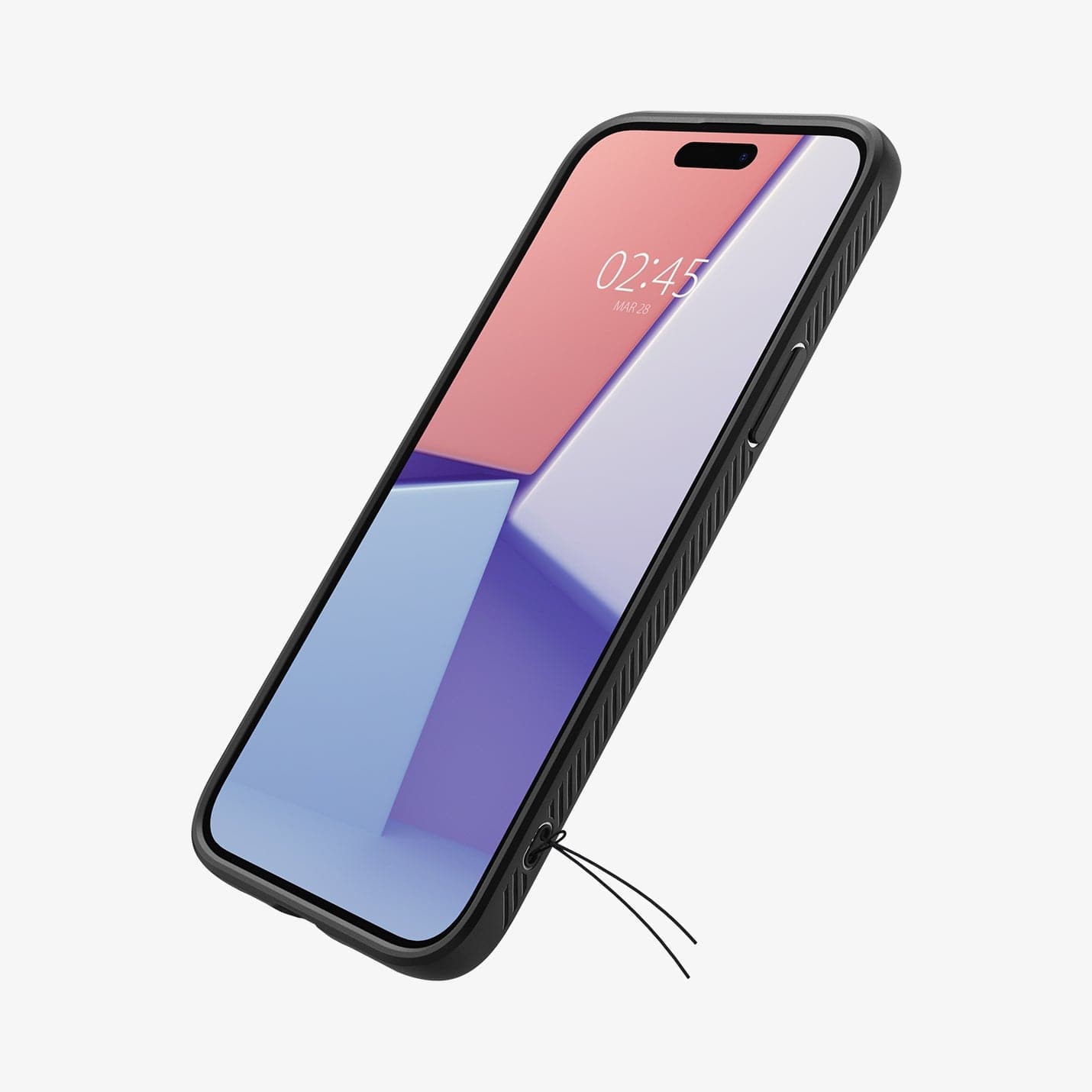 ACS06790 - iPhone 15 Case Liquid Air in black showing the front and side