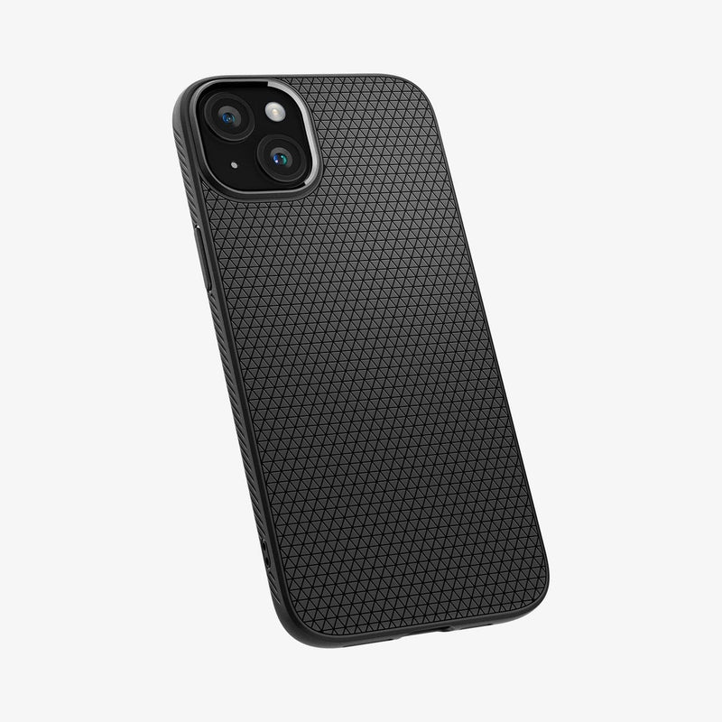 ACS06790 - iPhone 15 Case Liquid Air in black showing the back and partial side