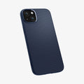 ACS06791 - iPhone 15 Case Liquid Air in navy blue showing the back and partial side