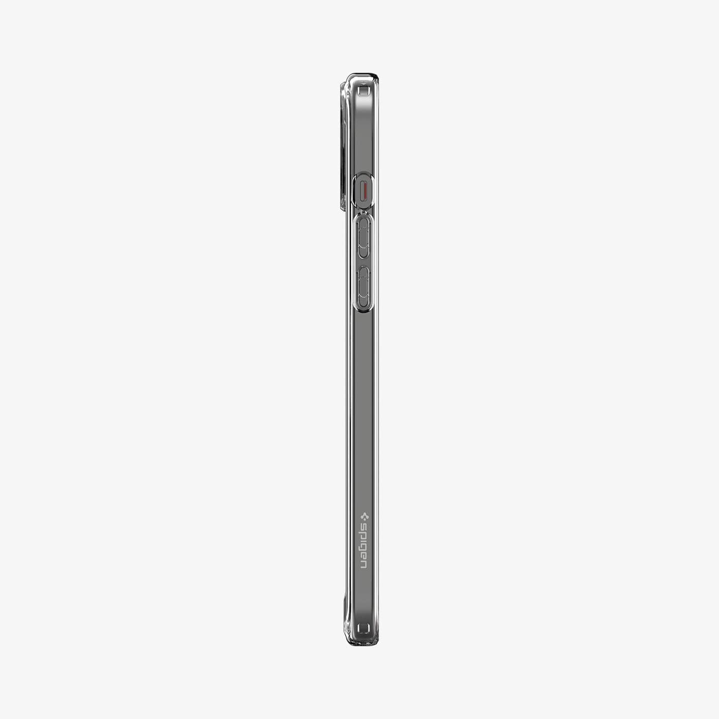 ACS07037 - iPhone 15 Case Ultra Hybrid Zero One in white showing the side with volume controls