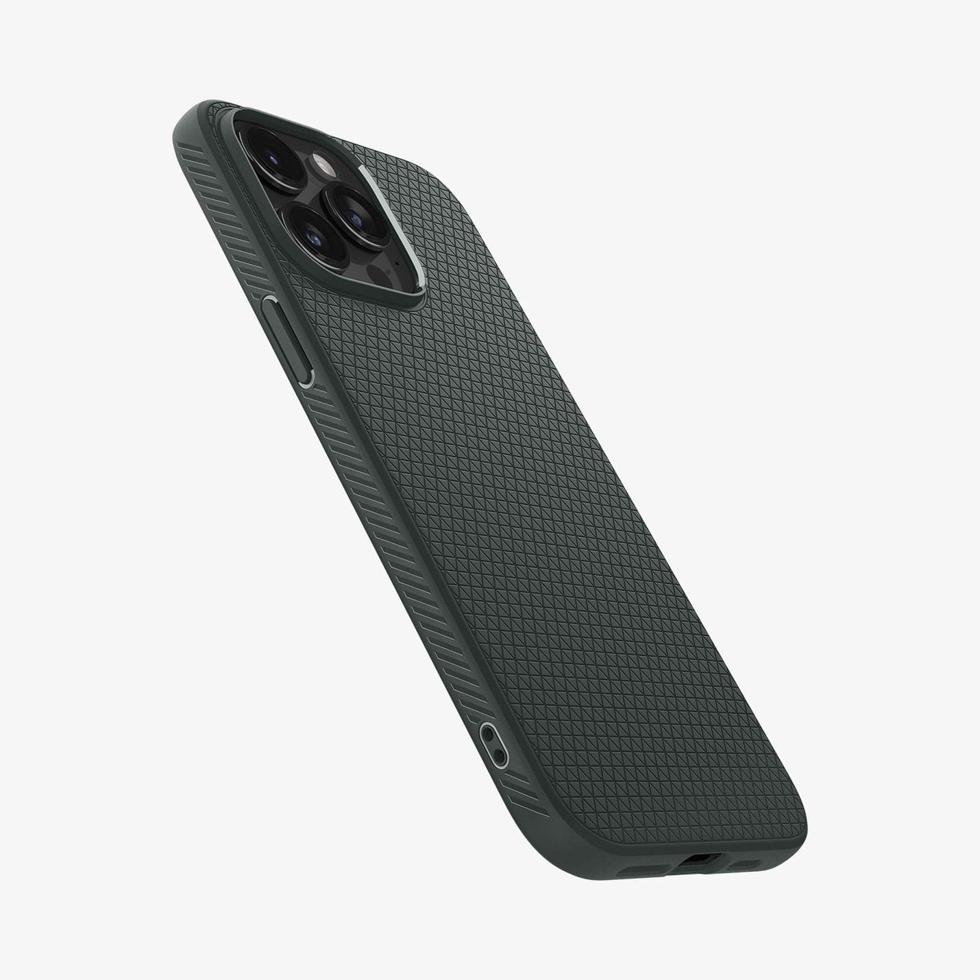 ACS06706 - iPhone 15 Pro Case Liquid Air in abyss green showing the back and side