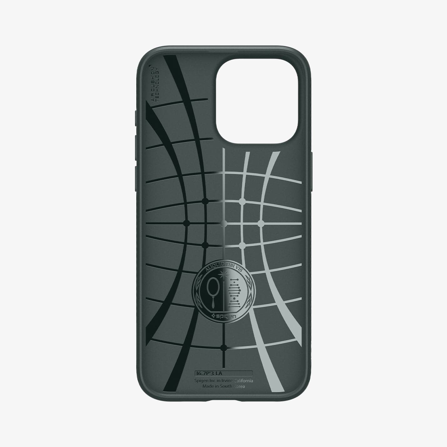 ACS06706 - iPhone 15 Pro Case Liquid Air in abyss green showing the inside of case