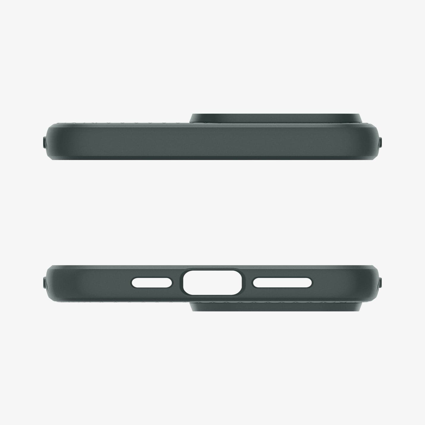 ACS06706 - iPhone 15 Pro Case Liquid Air in abyss green showing the top and bottom
