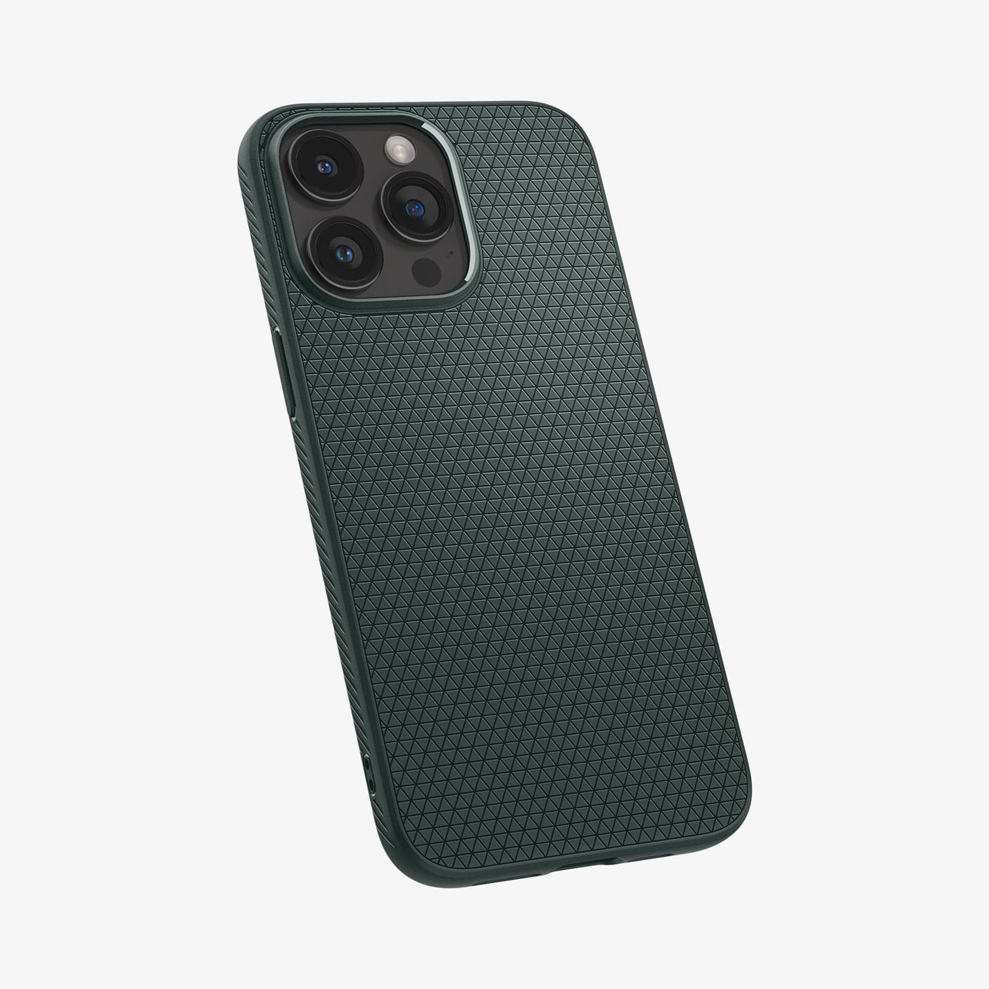ACS06706 - iPhone 15 Pro Case Liquid Air in abyss green showing the back and partial side