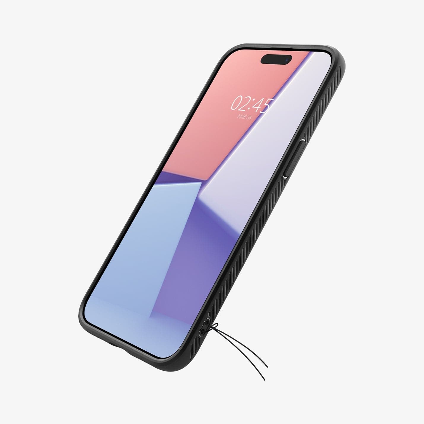 ACS06704 - iPhone 15 Pro Case Liquid Air in matte black showing the front and side