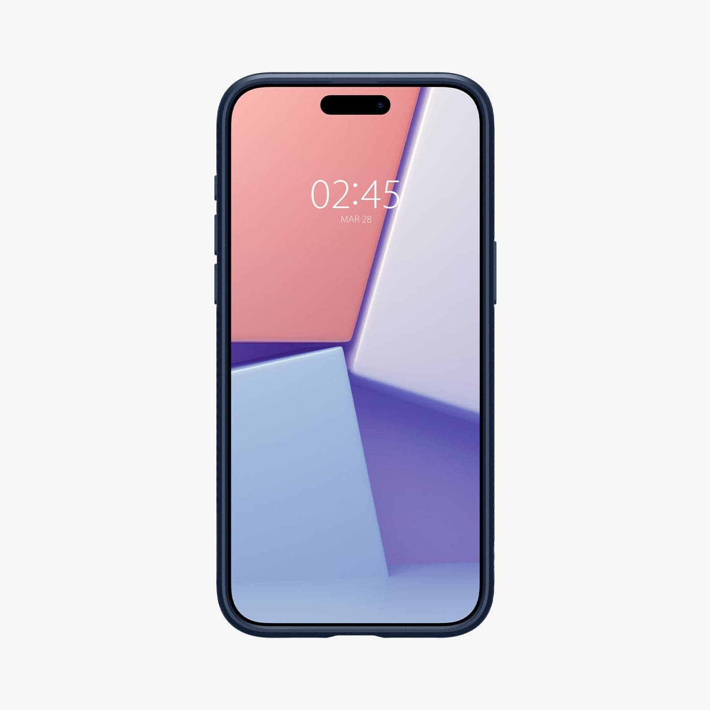 ACS06705 - iPhone 15 Pro Case Liquid Air in navy blue showing the front