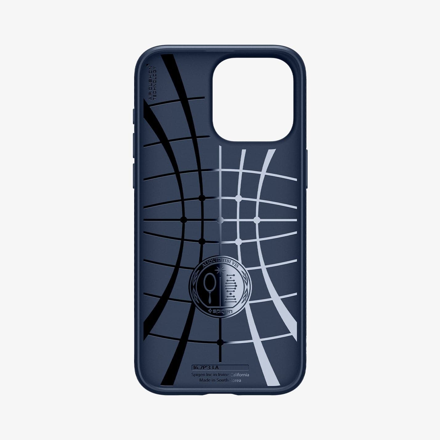 ACS06705 - iPhone 15 Pro Case Liquid Air in navy blue showing the inside of case