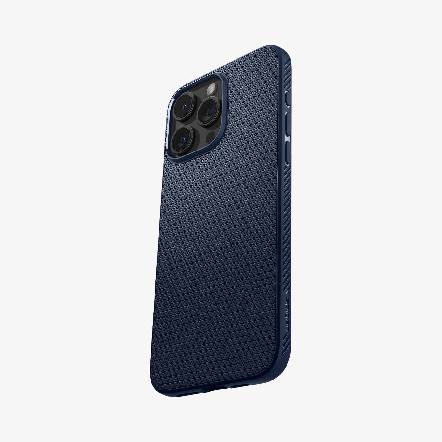 ACS06705 - iPhone 15 Pro Case Liquid Air in navy blue showing the back, side and bottom