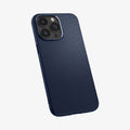 ACS06705 - iPhone 15 Pro Case Liquid Air in navy blue showing the back and partial side