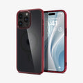 ACS07057 - iPhone 15 Pro Case Ultra Hybrid (MagFit) in frost deep red showing the back and front