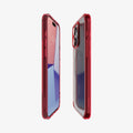 ACS07057 - iPhone 15 Pro Case Ultra Hybrid (MagFit) in frost deep red showing the sides, partial front and back