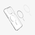 ACS06719 - iPhone 15 Pro Case Ultra Hybrid (MagFit) in frost clear showing the magnetic ring layers
