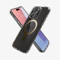 ACS06718 - iPhone 15 Pro Case Ultra Hybrid (MagFit) in gold showing the back, front and sides