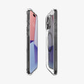 ACS06716 - iPhone 15 Pro Case Ultra Hybrid (MagFit) in graphite showing the sides, partial front and back