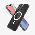 ACS06715 - iPhone 15 Pro Case Ultra Hybrid (MagFit) in white showing the back, front and sides