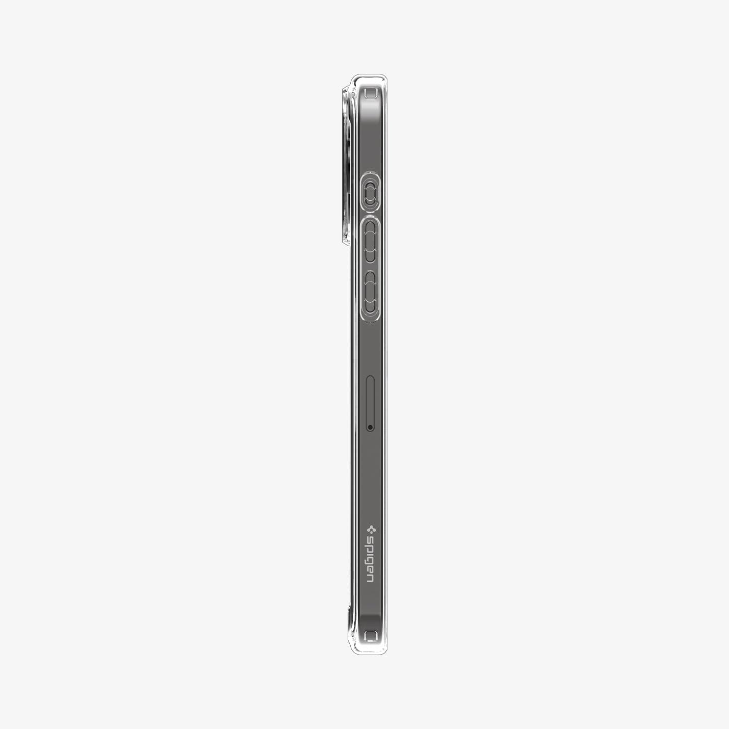 ACS07036 - iPhone 15 Pro Case Ultra Hybrid Zero One in white showing the side with volume controls