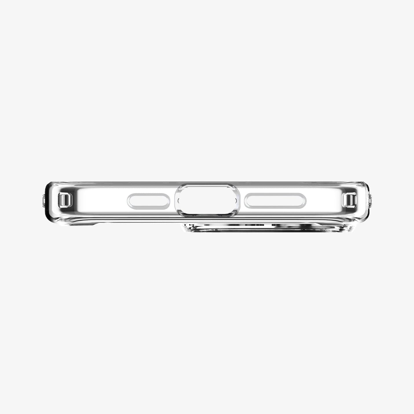 ACS07036 - iPhone 15 Pro Case Ultra Hybrid Zero One in white showing the bottom with precise cutouts