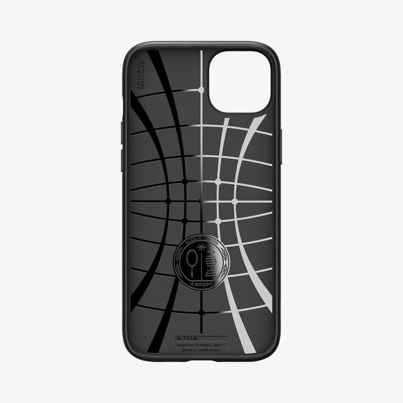 ACS06650 - iPhone 15 Plus Case Liquid Air in matte black showing the inside of case