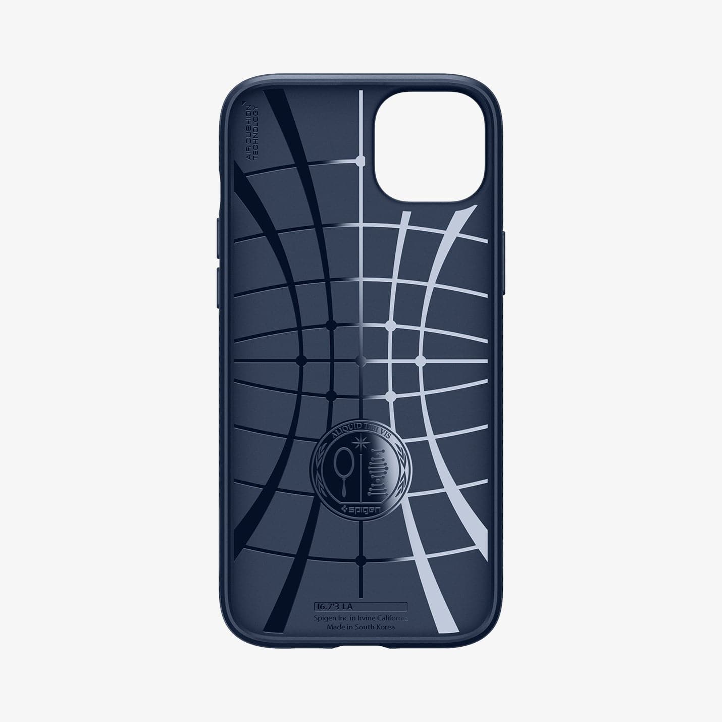 ACS06651 - iPhone 15 Plus Case Liquid Air in navy blue showing the inside of case