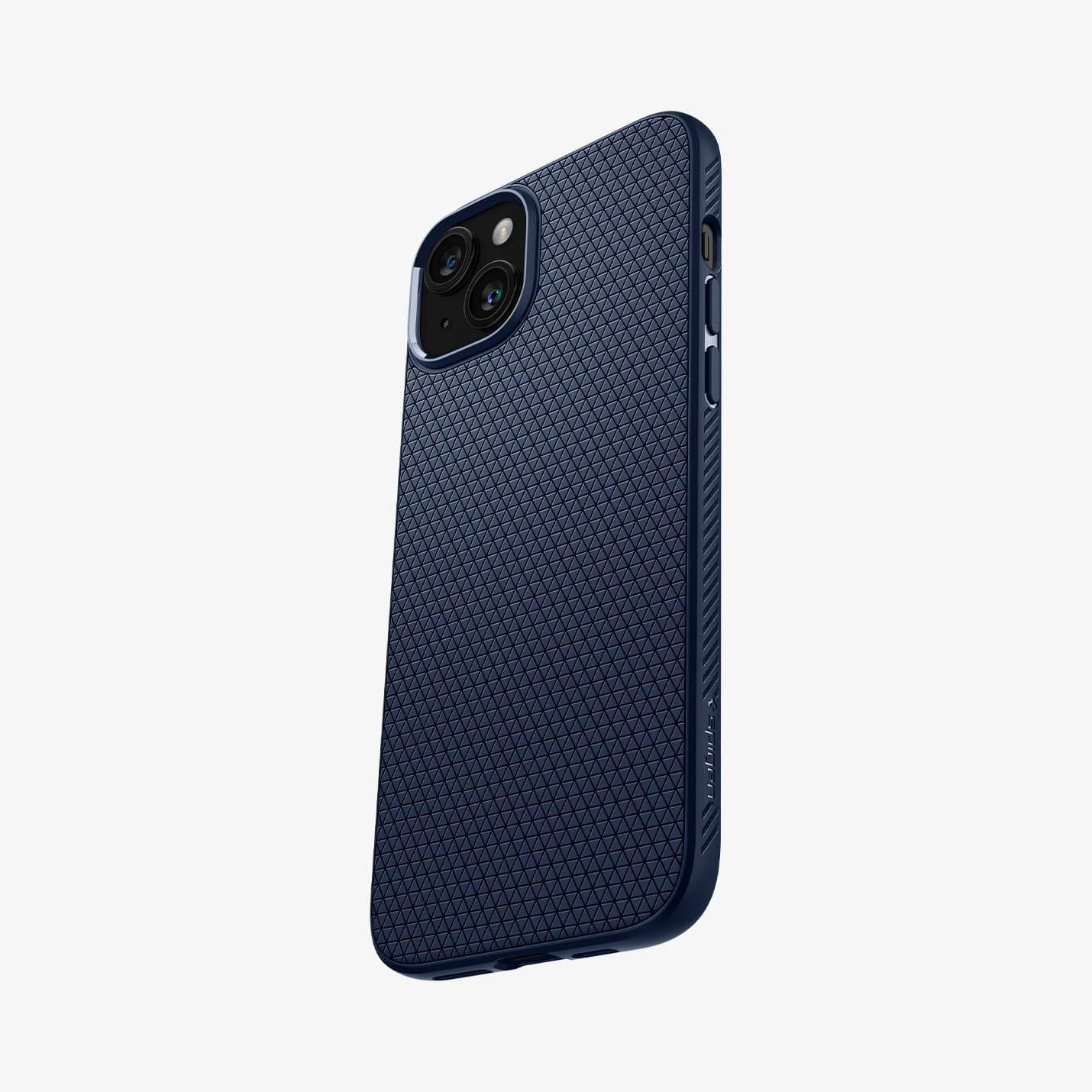 ACS06651 - iPhone 15 Plus Case Liquid Air in navy blue showing the back, side and bottom