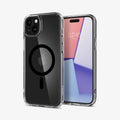 ACS06661 - iPhone 15 Plus Case Ultra Hybrid (MagFit) in black showing the back and front