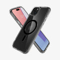 ACS06661 - iPhone 15 Plus Case Ultra Hybrid (MagFit) in black showing the back, front and sides
