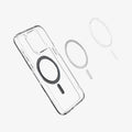 ACS06578 - iPhone 15 Pro Max Case Ultra Hybrid (MagFit) in carbon fiber showing the magnetic ring layers
