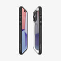 ACS06581 - iPhone 15 Pro Max Case Ultra Hybrid (MagFit) in frost black showing the sides, partial front and back