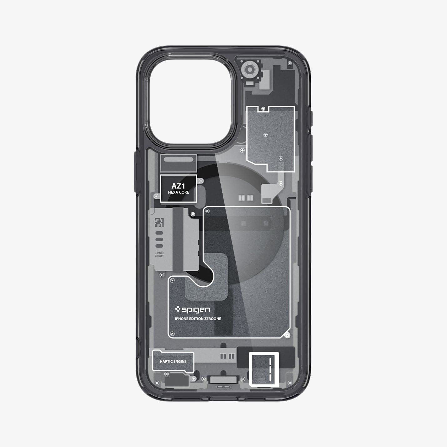 ACS06582 - iPhone 15 Pro Max Case Ultra Hybrid Zero One showing the back