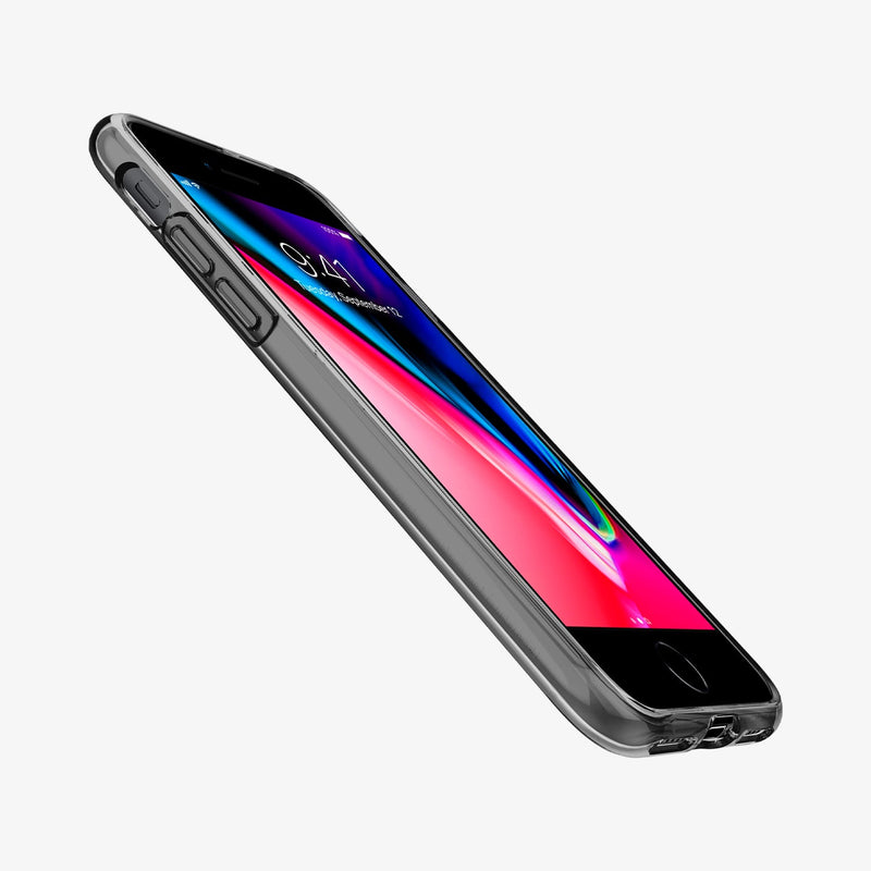 ACS00942 - iPhone SE Liquid Crystal case in clear showing the front tilted