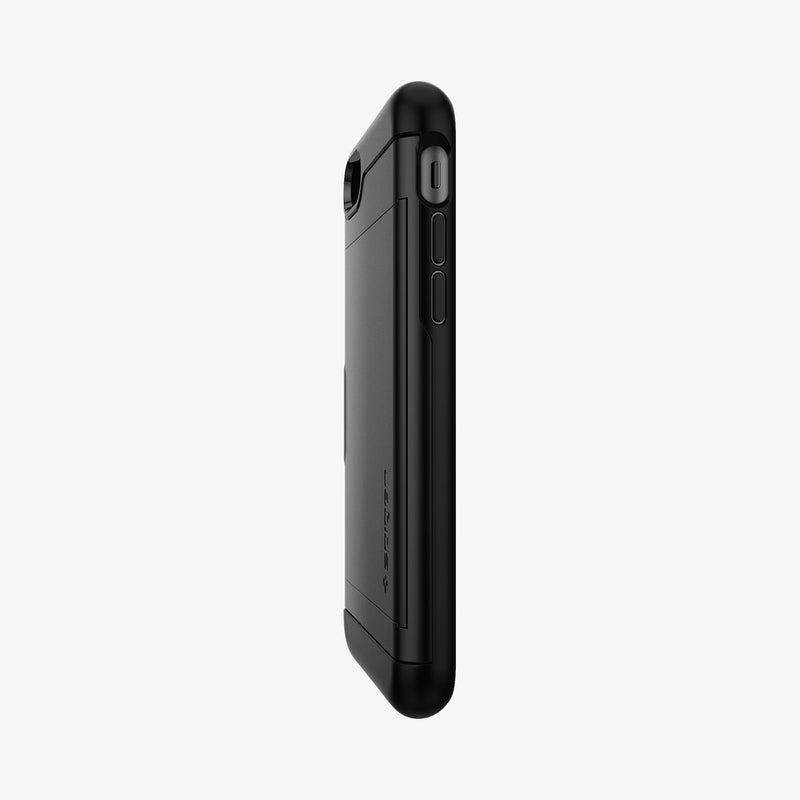 042CS20455 - iPhone SE Slim Armor CS case in black showing the angled side