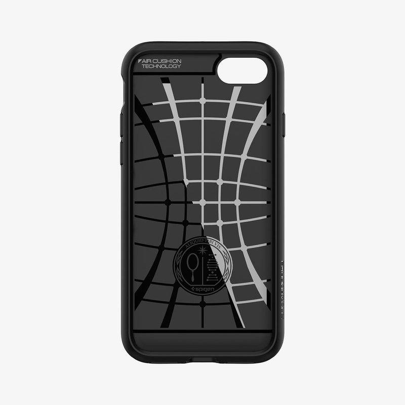 042CS20455 - iPhone 7 Series Slim Armor CS Case in Black showing the inner case with spider web pattern