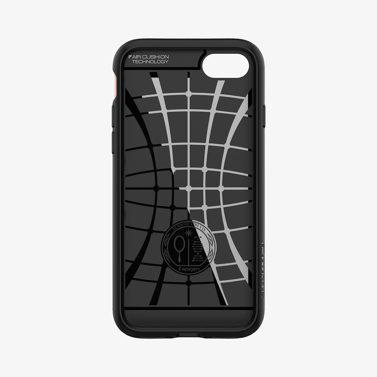 054CS22570 - iPhone 7 Series Slim Armor CS Case in Blush Gold showing the inner case with spider web pattern