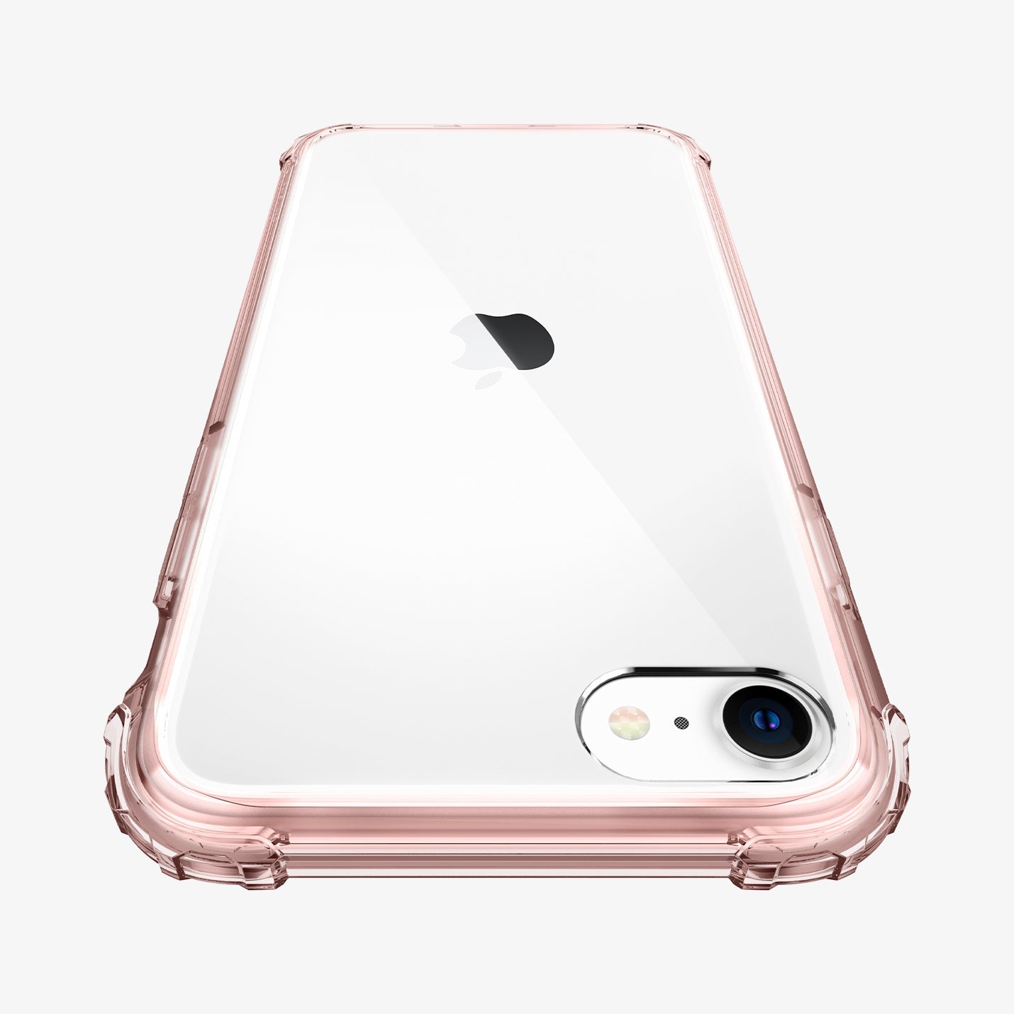 042CS20308 - iPhone SE Case Crystal Shell in rose crystal showing the back zoomed in