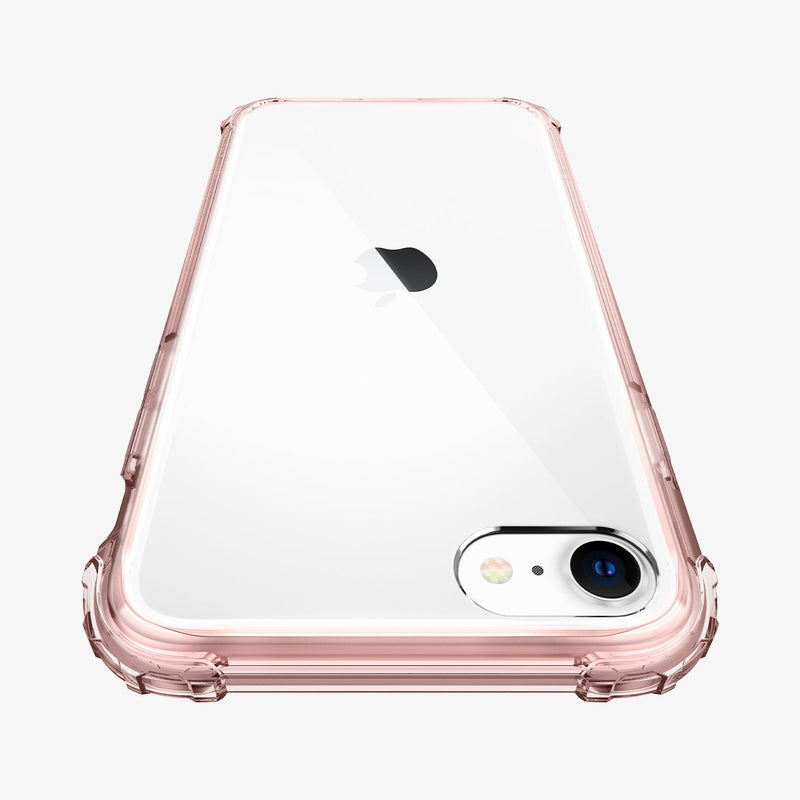 042CS20308 - iPhone SE Case Crystal Shell in rose crystal showing the back zoomed in
