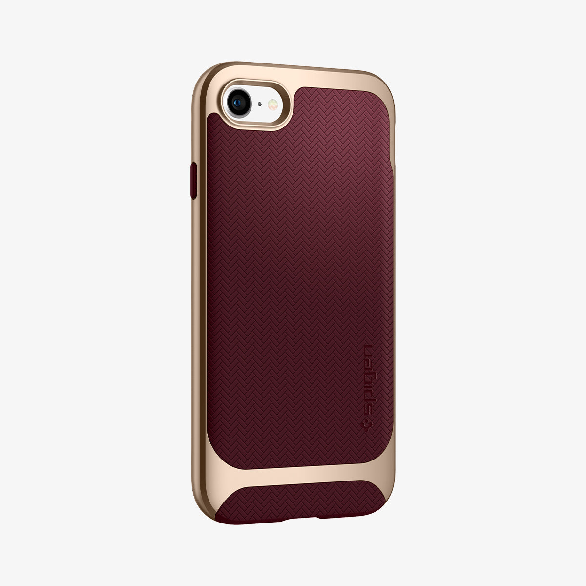 054CS22198 - iPhone SE Neo Hybrid Herringbone case in burgundy showing the back