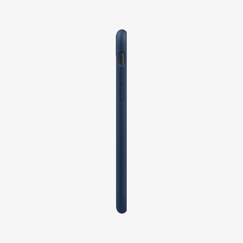 ACS04350 - iPhone 7 Series Silicone Fit Case in Navy Blue showing the side