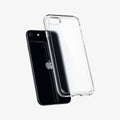 ACS04354 - iPhone SE Ultra Hybrid case in frosted clear showing the back