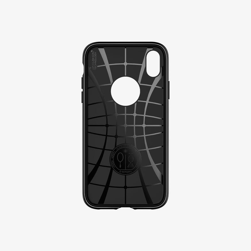 064CS24871 - iPhone XR Case Rugged Armor in matte black showing the inside of case
