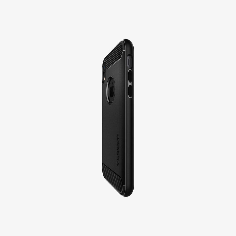 064CS24871 - iPhone XR Case Rugged Armor in matte black showing the side and partial back