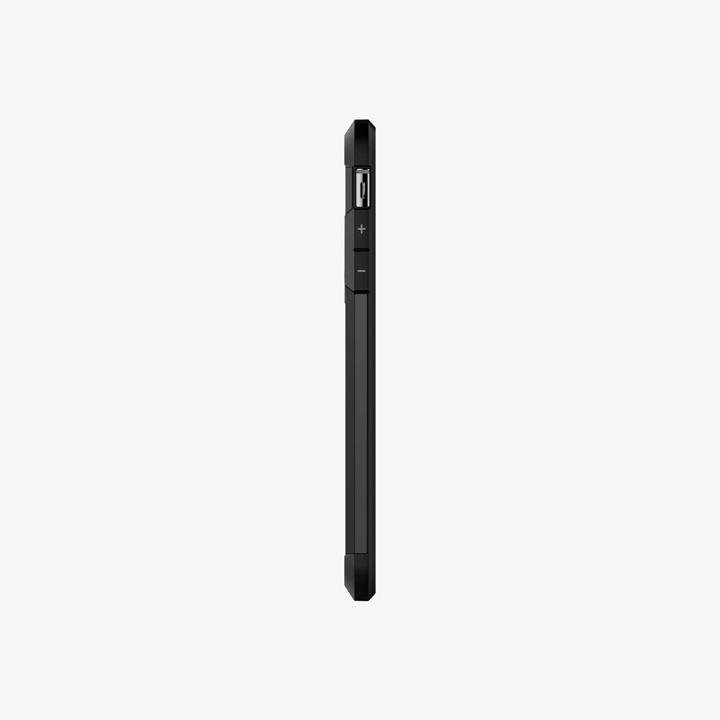 065CS25130 - iPhone XS Max Case Tough Armor in black showing the side with volume controls