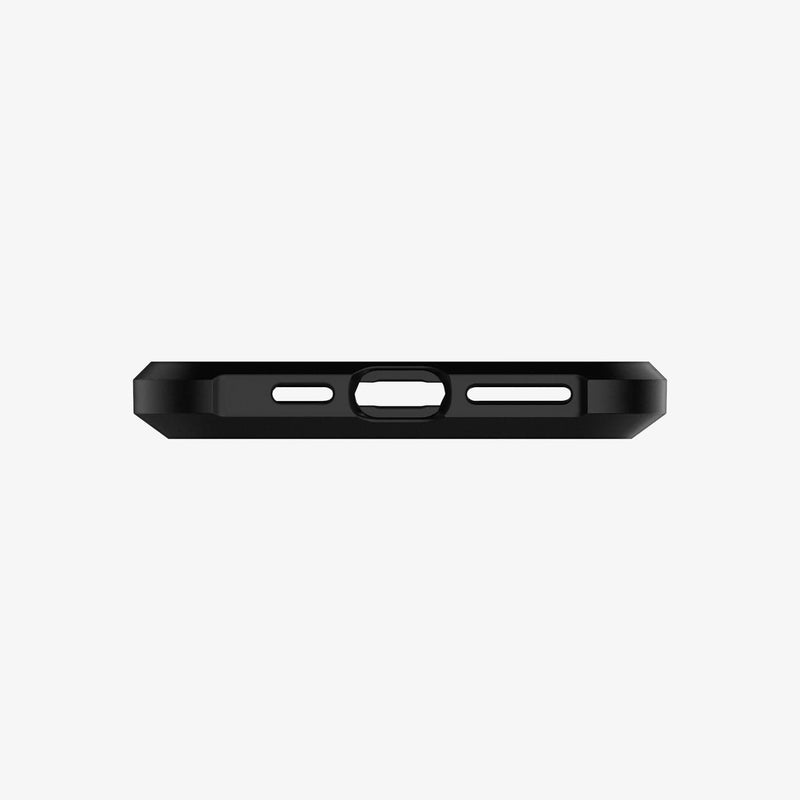 065CS25130 - iPhone XS Max Case Tough Armor in black showing the bottom with precise cutouts