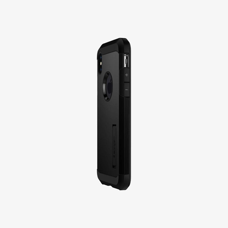 065CS25130 - iPhone XS Max Case Tough Armor in black showing the side and partial back
