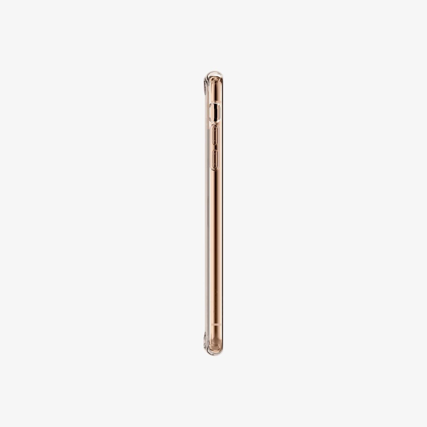 065CS25127 - iPhone XS Max Case Ultra Hybrid in crystal clear showing the side with volume controls