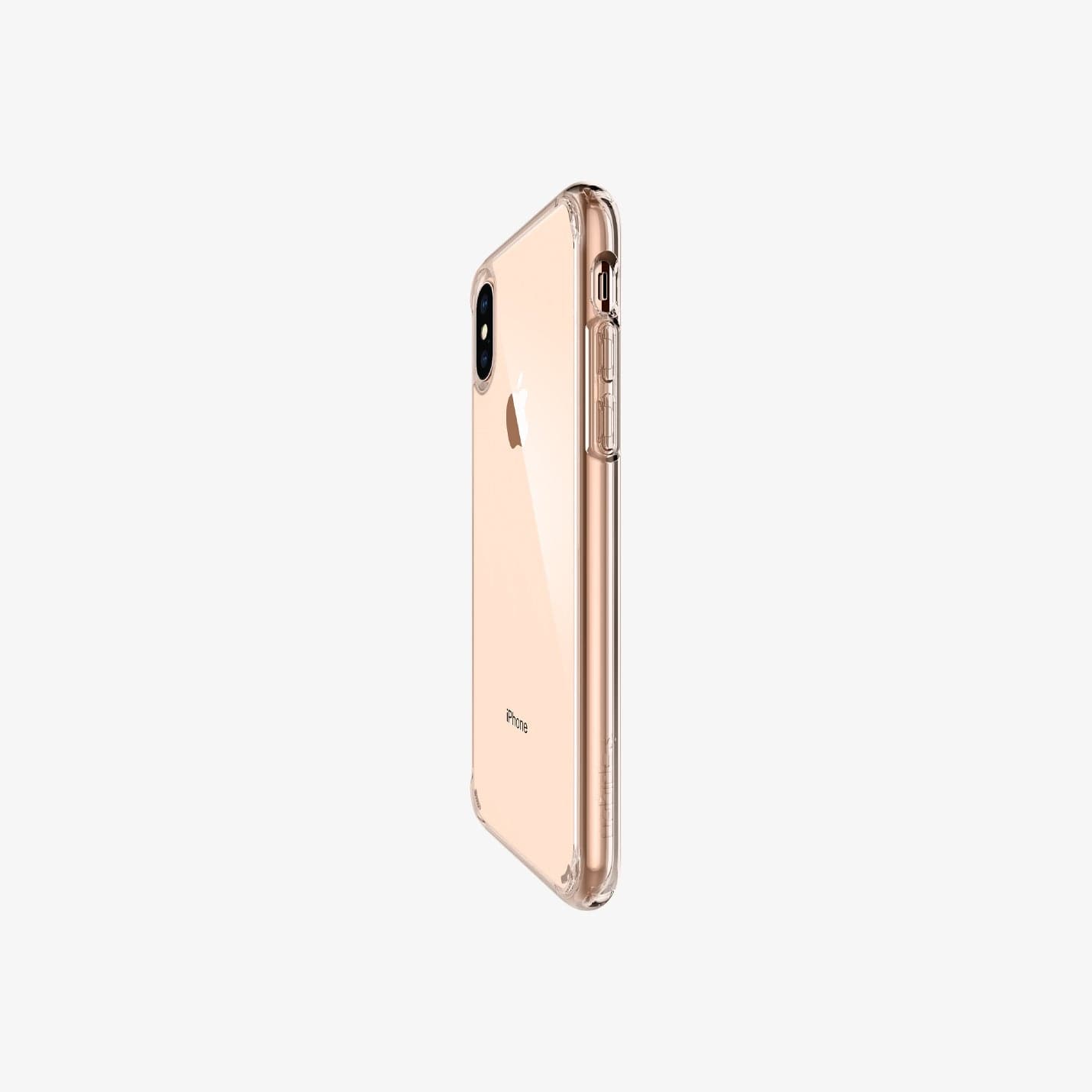 065CS25127 - iPhone XS Max Case Ultra Hybrid in crystal clear showing the side and partial back